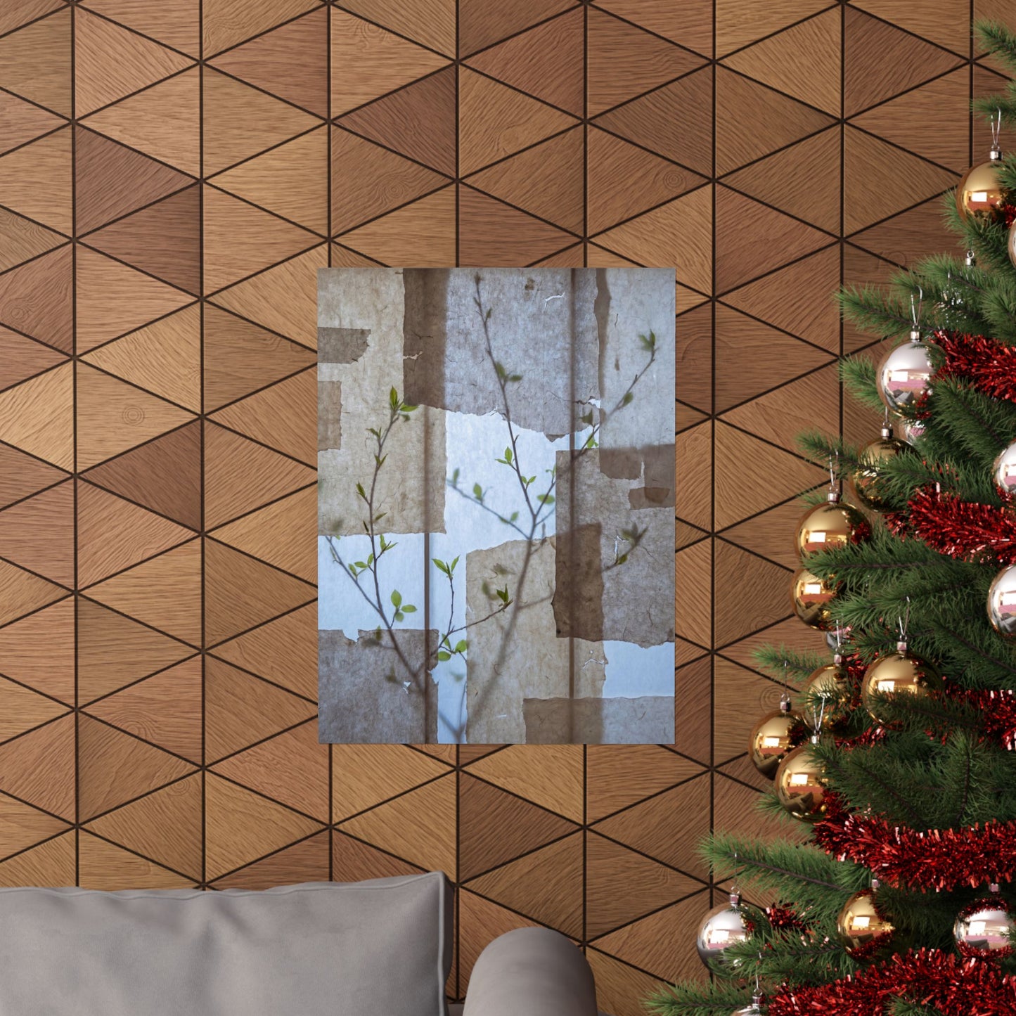 Shoji Screen Spring Wall Art Print | Japandi Earthy Design