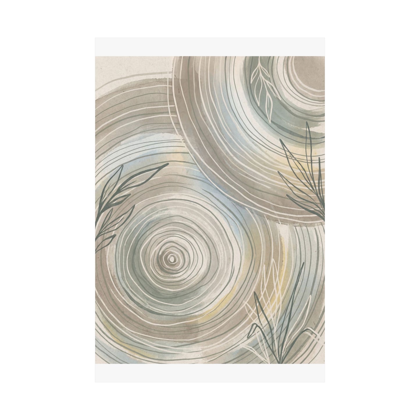 Moonlight Water Ripple Wall Art Print - Japandi Kanso