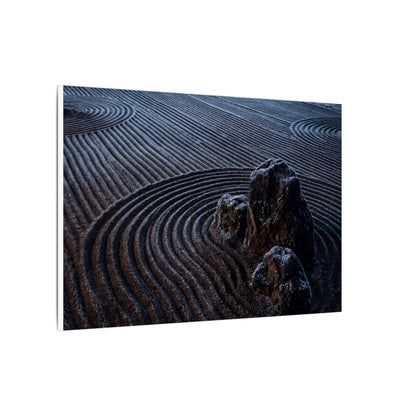 Moonlight Rock Garden Canvas Art - Dark Japandi Seijaku