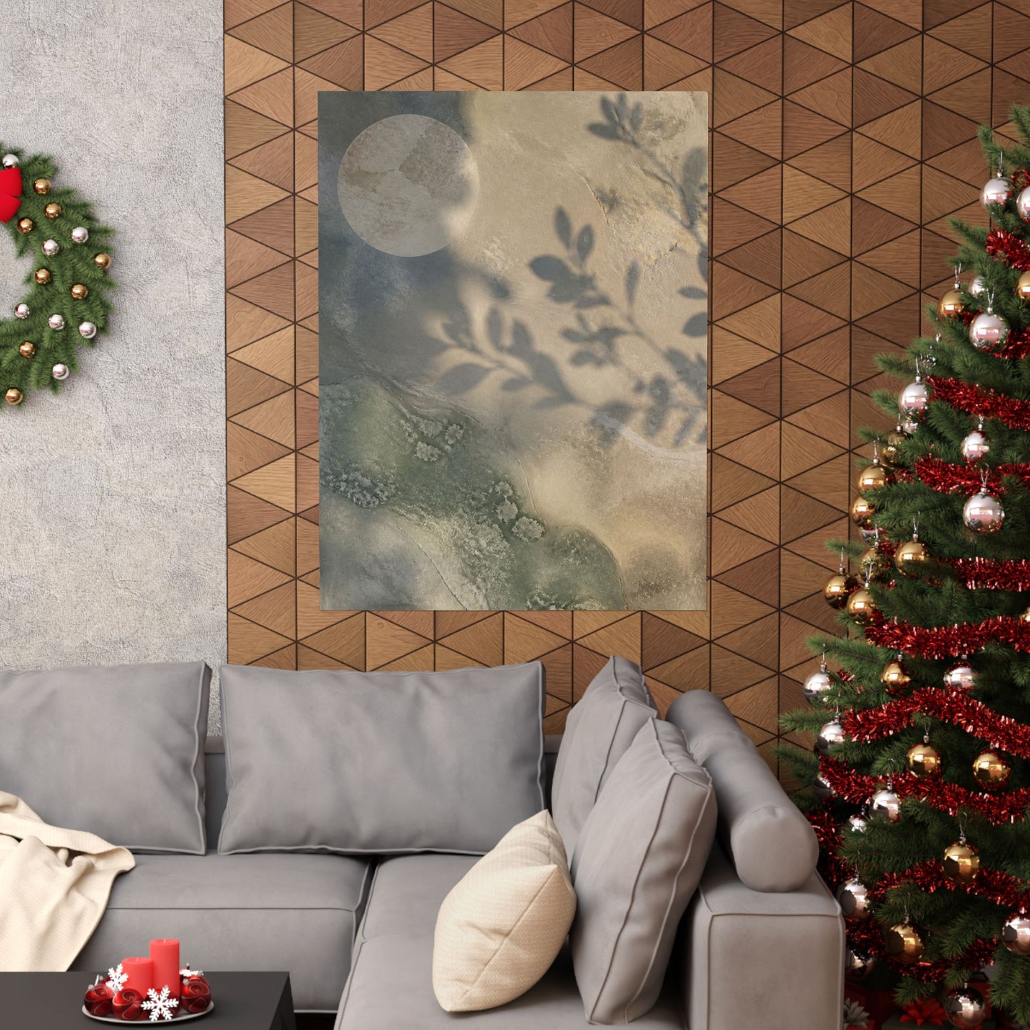 Winter Shadow Play Texture Wall Art Print | Cozy Decor
