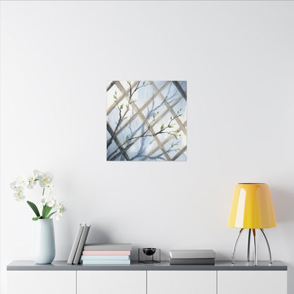 Shoji Screen Canvas Art | Spring Japandi Watercolor Art