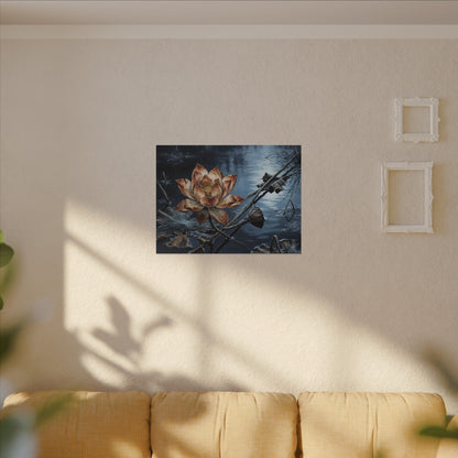 Winter Lotus Flower Broken Beauty Canvas Art | Healing Decor
