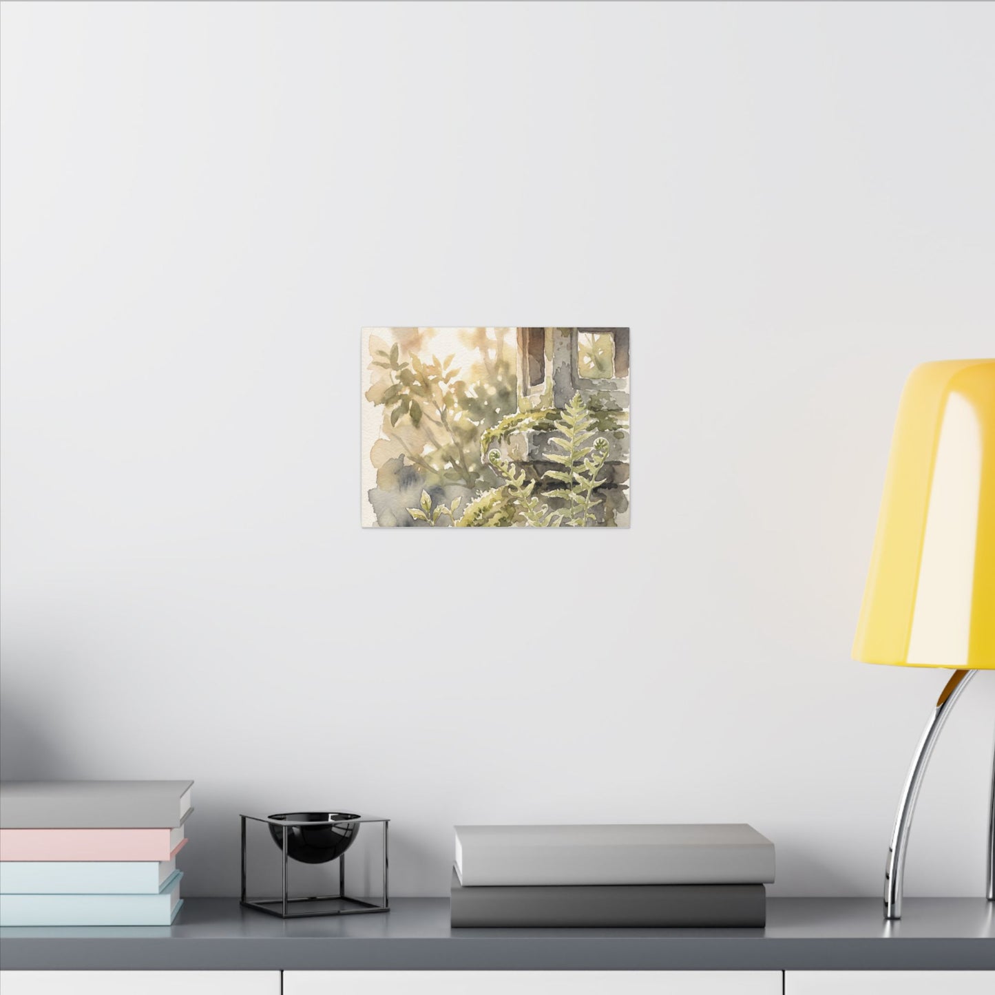 Earthy Stone Lantern Canvas Art - Watercolor Japandi