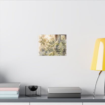 Earthy Stone Lantern Canvas Art - Watercolor Japandi