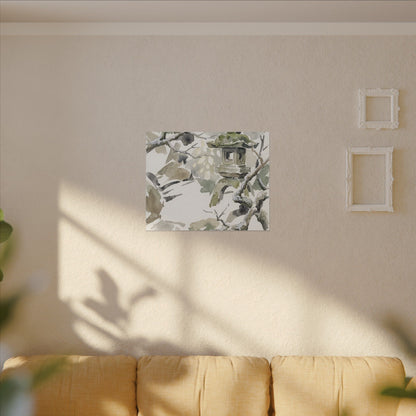 Elegant Stone Lantern Canvas Art - Watercolor Japandi