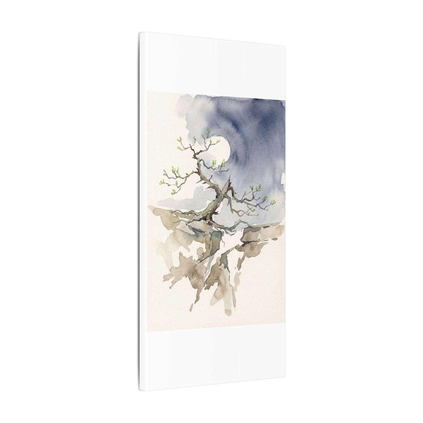Moonlight Pine Tree Canvas Art - Japandi Ma