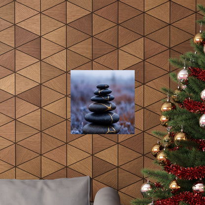 Kintsugi River Stones in Overcast | Broken Beauty Wall Art Print
