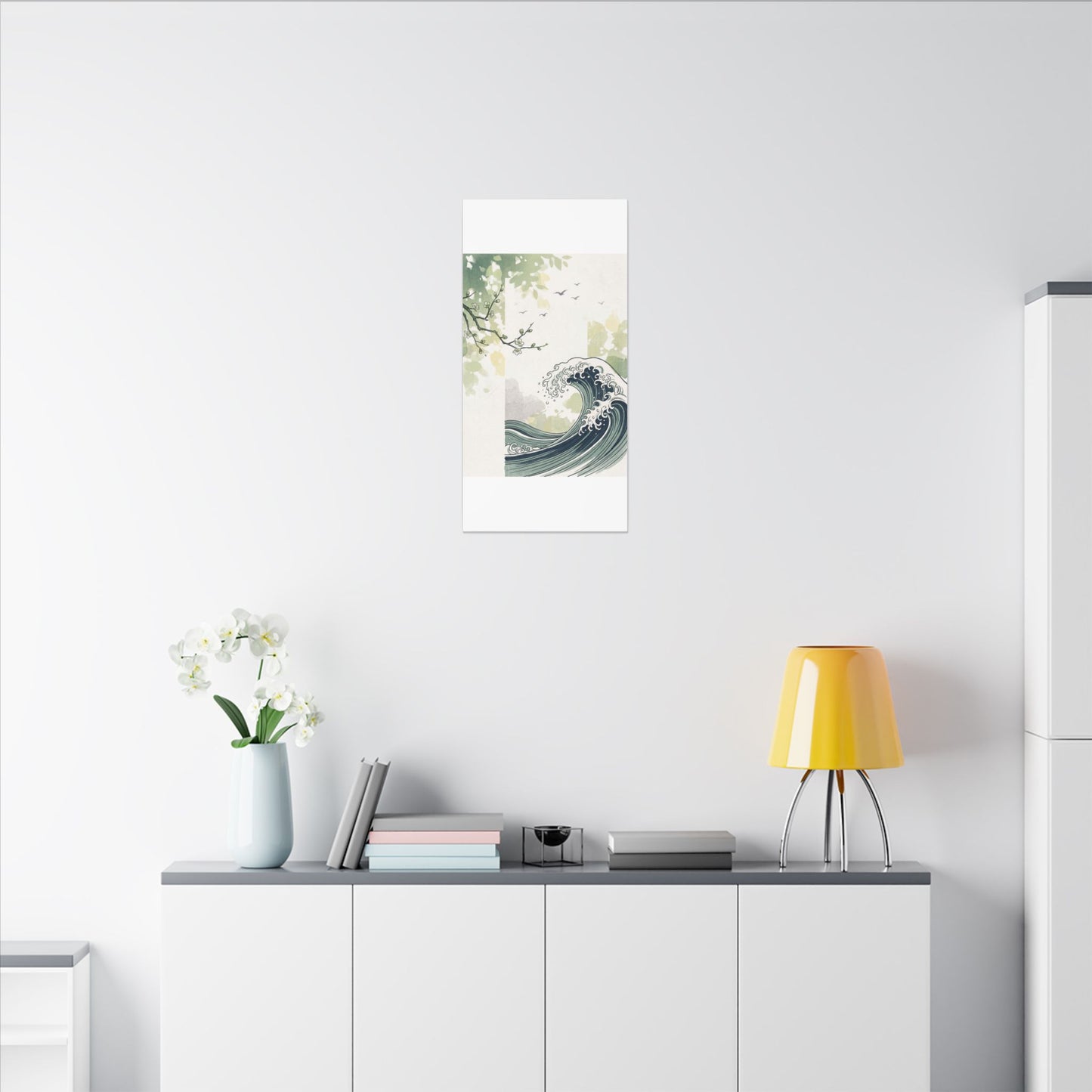 Spring Ocean Wave Ukiyo E Inspired Canvas Art | Serene Decor
