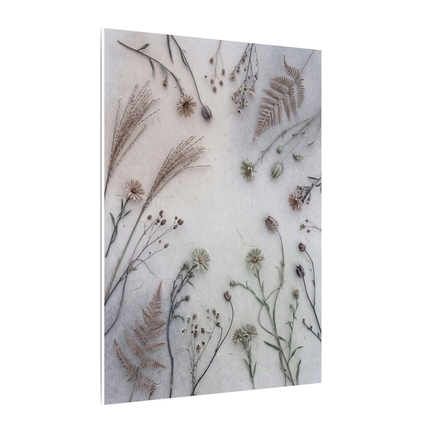 Dried Flowers Japanese Pattern Canvas Art | Elegant Japandi Art