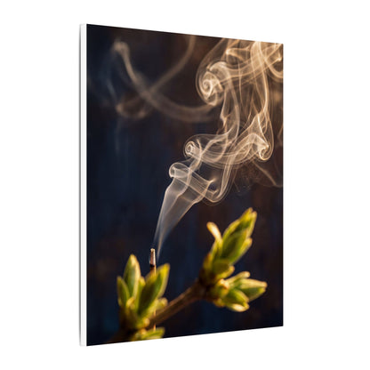 Golden Hour Incense Smoke Canvas Art - Dark Japandi Kanso