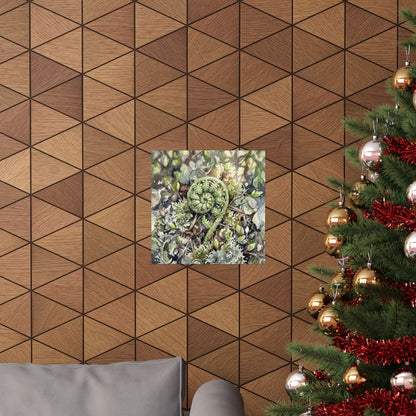 Dappled Fern Unfurling Wall Art Print - Japandi Shibui