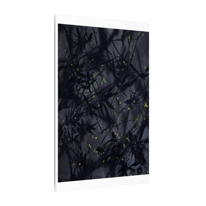 Shadow Play Spring Canvas Art | Dark Japandi Atmospheric Design