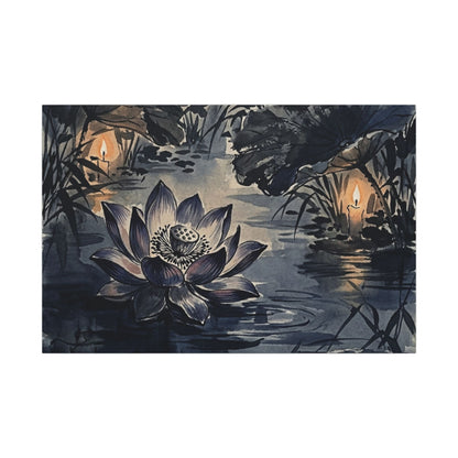Fukinsei Lotus Flower Canvas Art - Zen Sumi E Art Print