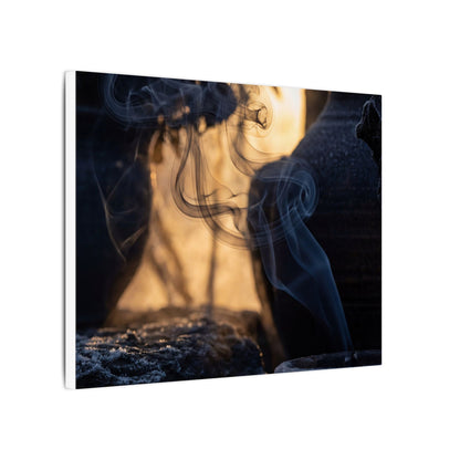 Incense Smoke Canvas Art | Winter Dark Japandi Shadow Zen Art