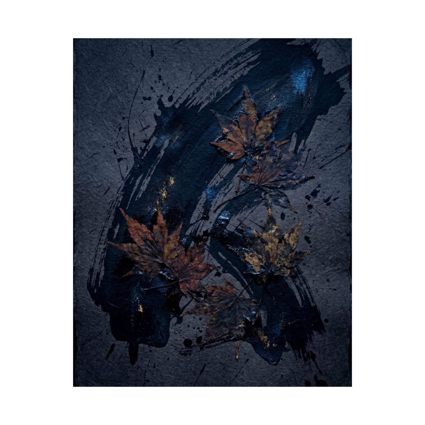 Moonlight Ink Brushstroke Wall Art Print - Dark Japandi Datsuzoku