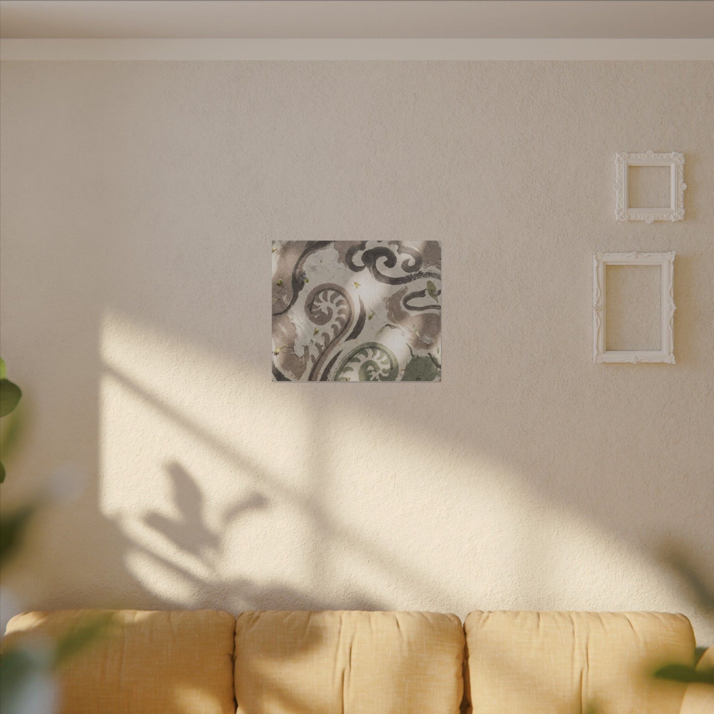 Dappled Ink Brushstroke Canvas Art - Japandi Ma