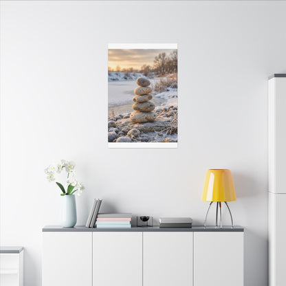 Ma River Stones Canvas Art - Japandi Japanese Pattern