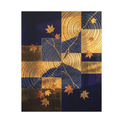 Autumn Water Ripple Crackle Gold Canvas Art | Artful Decor