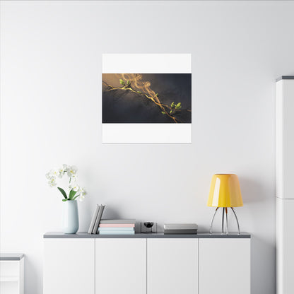 Spring Incense Smoke Gold Vein Canvas Art | Healing Decor