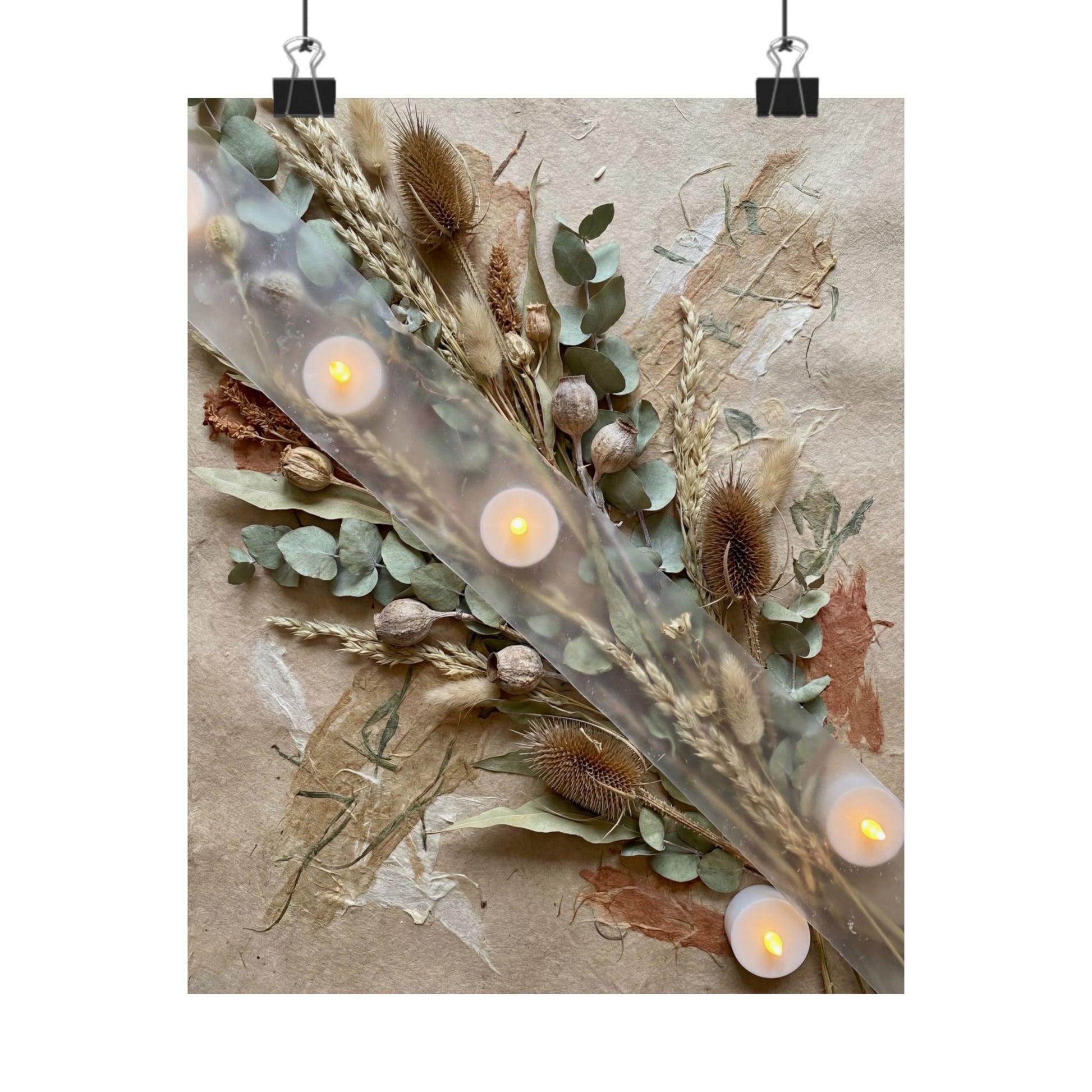 Dried Flowers Wall Art Print | Winter Japandi Texture Art Art Print
