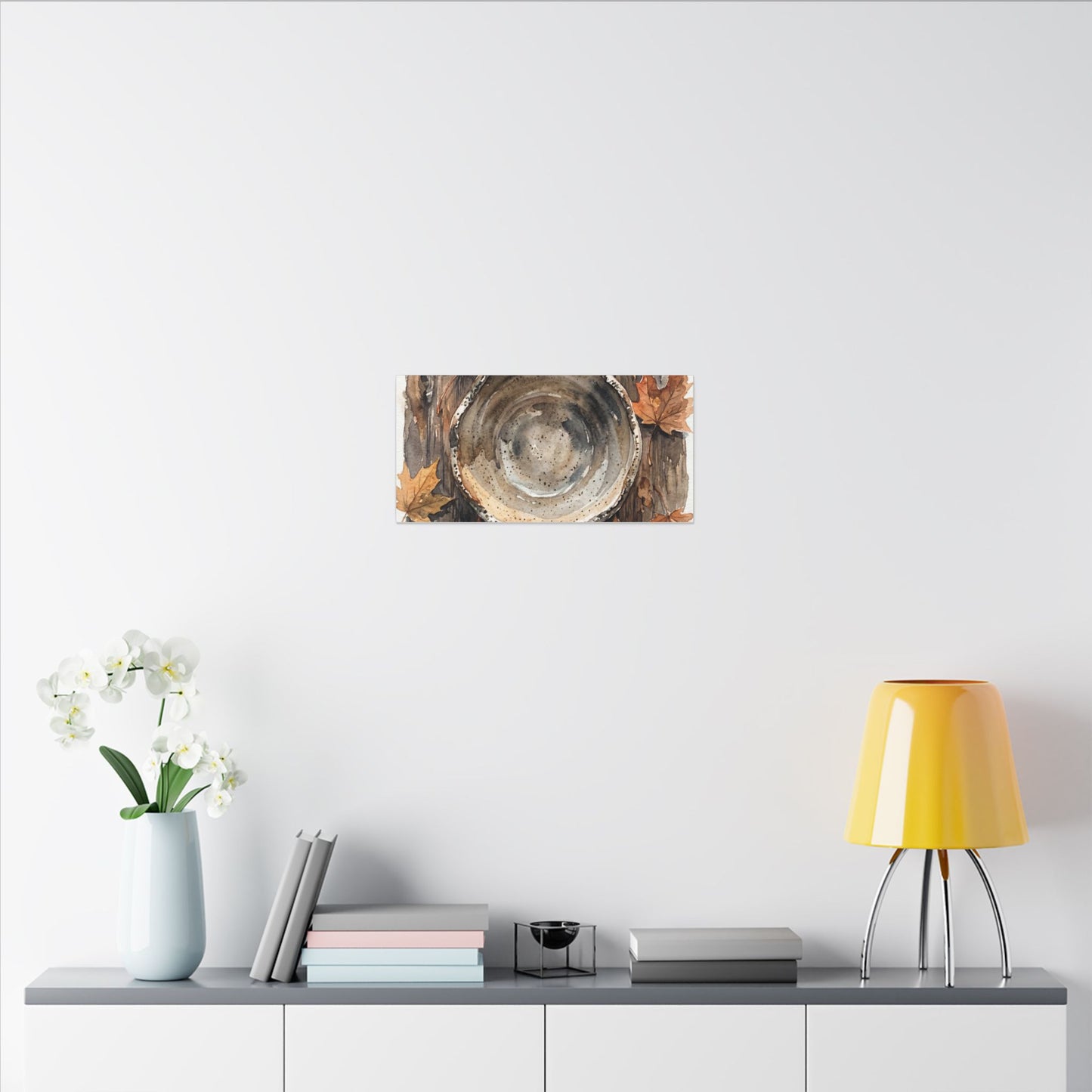 Ma Ceramic Bowl Canvas Art - Japandi Watercolor