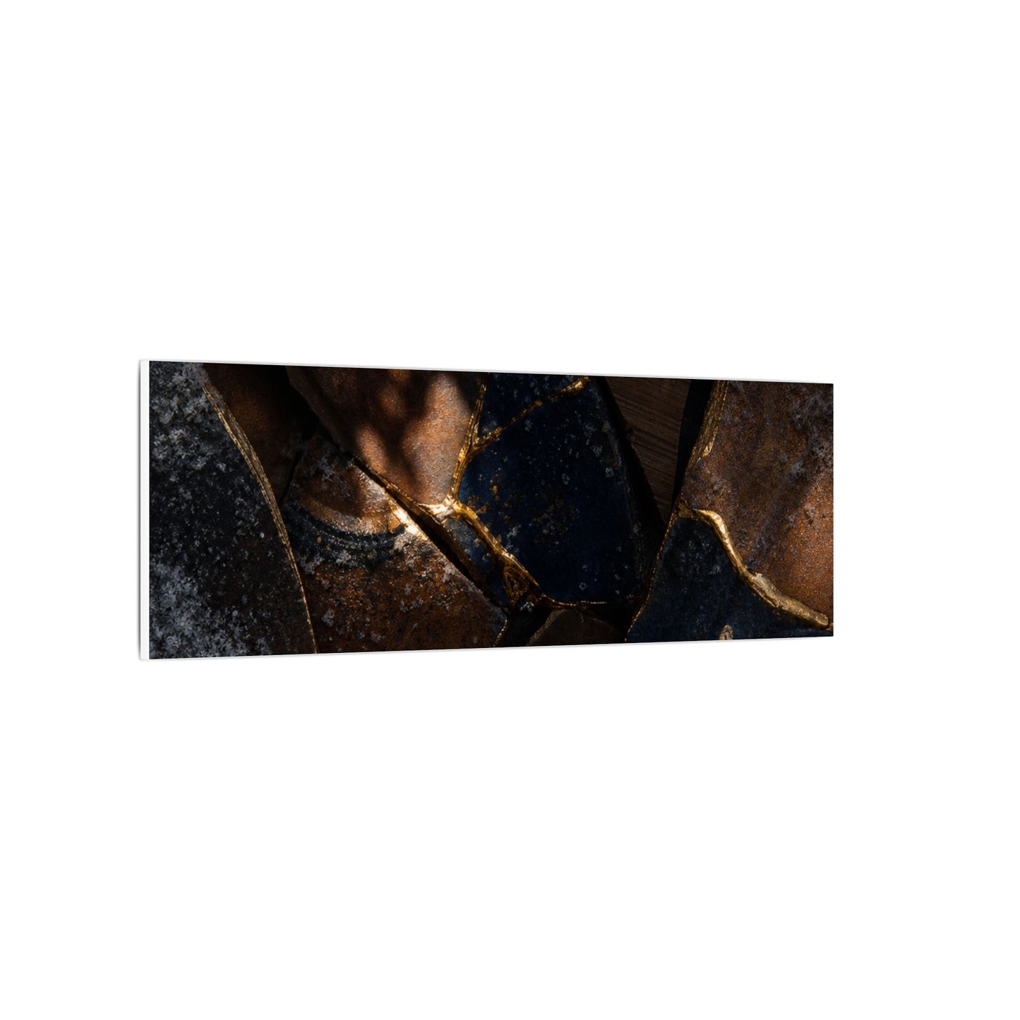 Fukinsei Broken Pottery Canvas Art - Dark Japandi Dark Texture