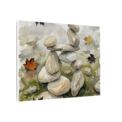 Overcast River Stones Canvas Art - Japandi Fukinsei