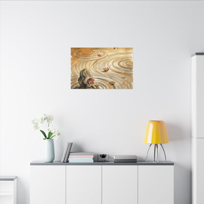 Autumn Rock Garden Watercolor Canvas Art | Neutral Decor