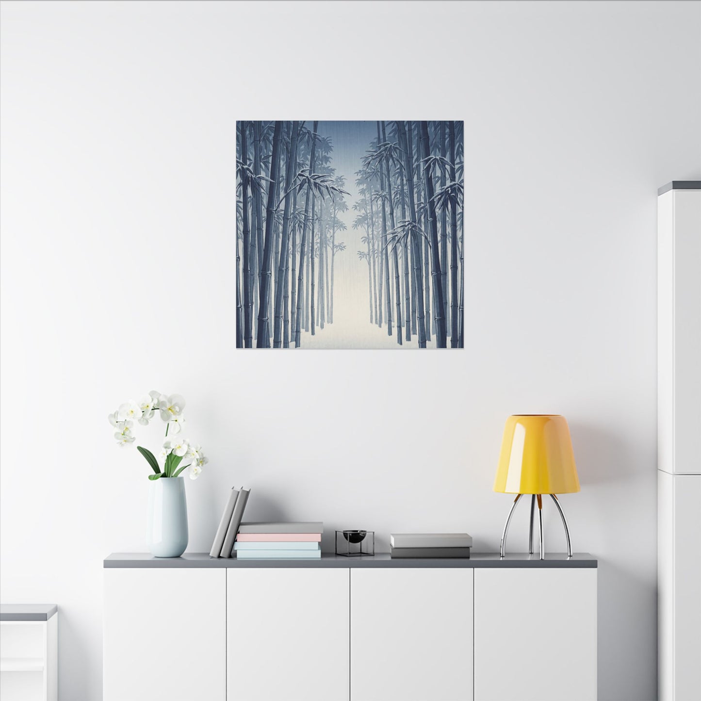 Bamboo Grove Canvas Art | Winter Zen Ukiyo E Inspired Art