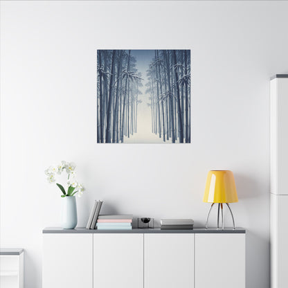 Bamboo Grove Canvas Art | Winter Zen Ukiyo E Inspired Art