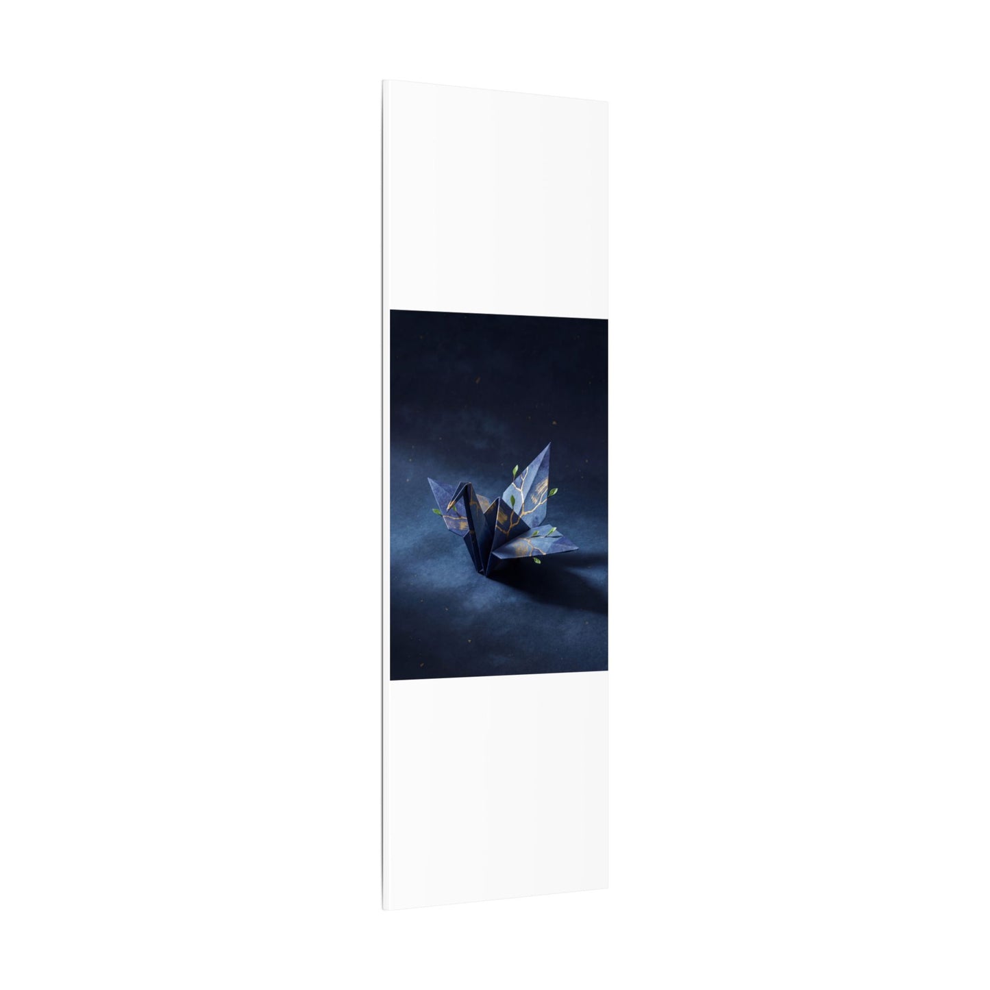 Kintsugi Paper Fold in Moonlight | Crackle Gold Canvas Art