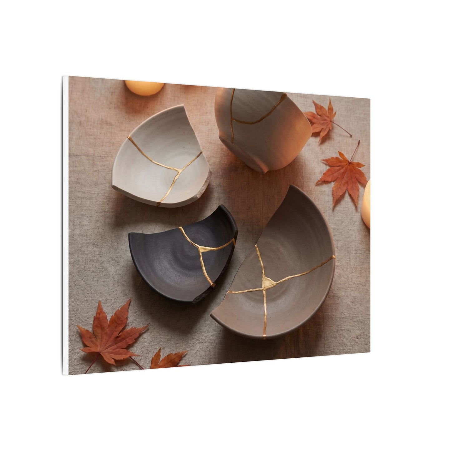 Candlelight Broken Pottery Canvas Art - Japandi Ma