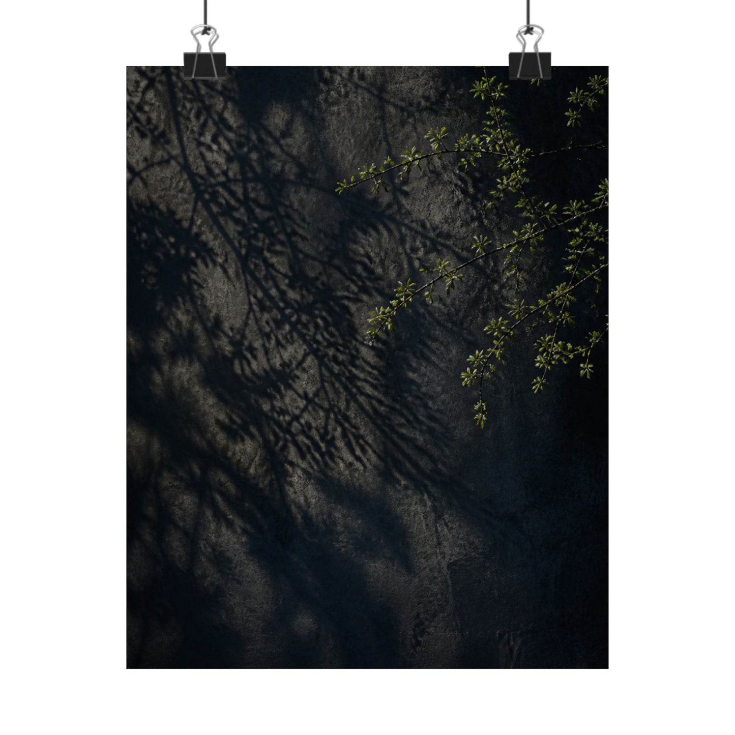Dark Japandi Shadow Play in Overcast | Moody Minimal Wall Art Print