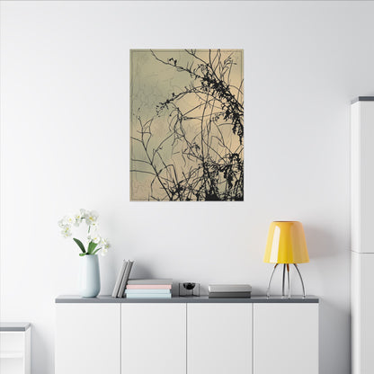 Golden Hour Shadow Play Canvas Art - Japandi Mono No Aware