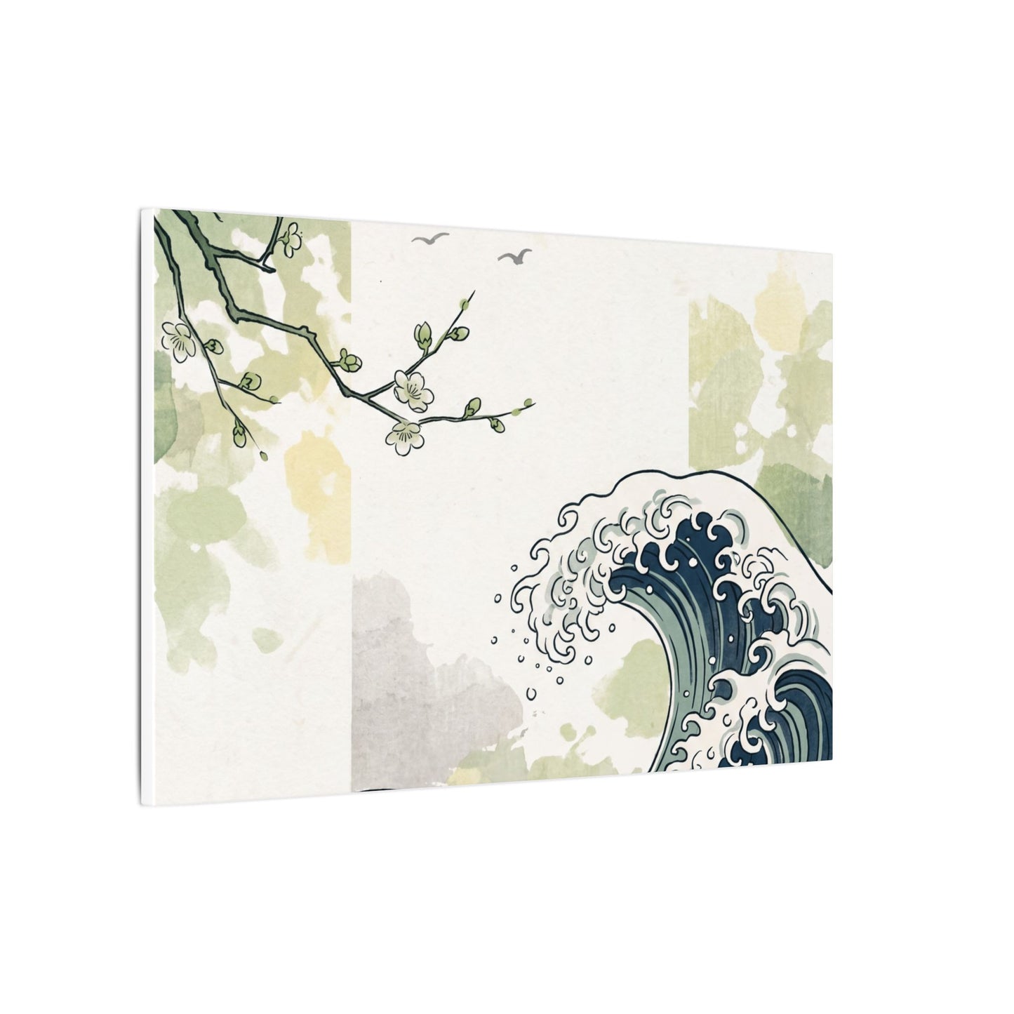 Spring Ocean Wave Ukiyo E Inspired Canvas Art | Serene Decor