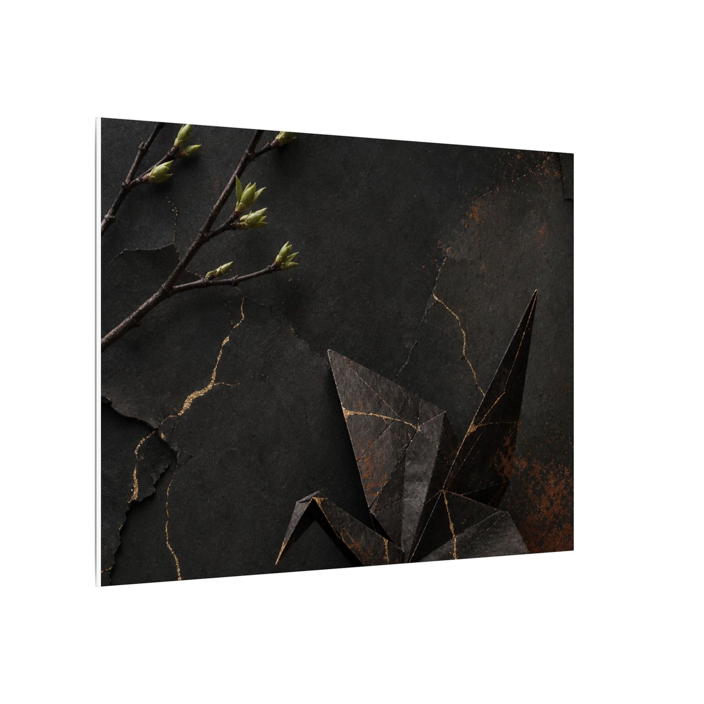 Paper Fold Canvas Art | Spring Kintsugi Broken Beauty Art