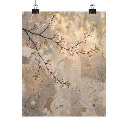 Warm Cherry Blossom Wall Art Print - Texture Japandi