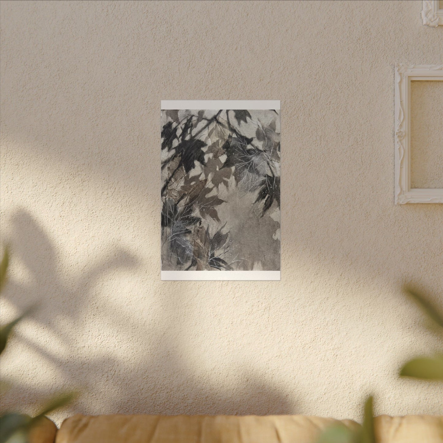 Shadow Play Texture Canvas Art | Cozy Japandi Art