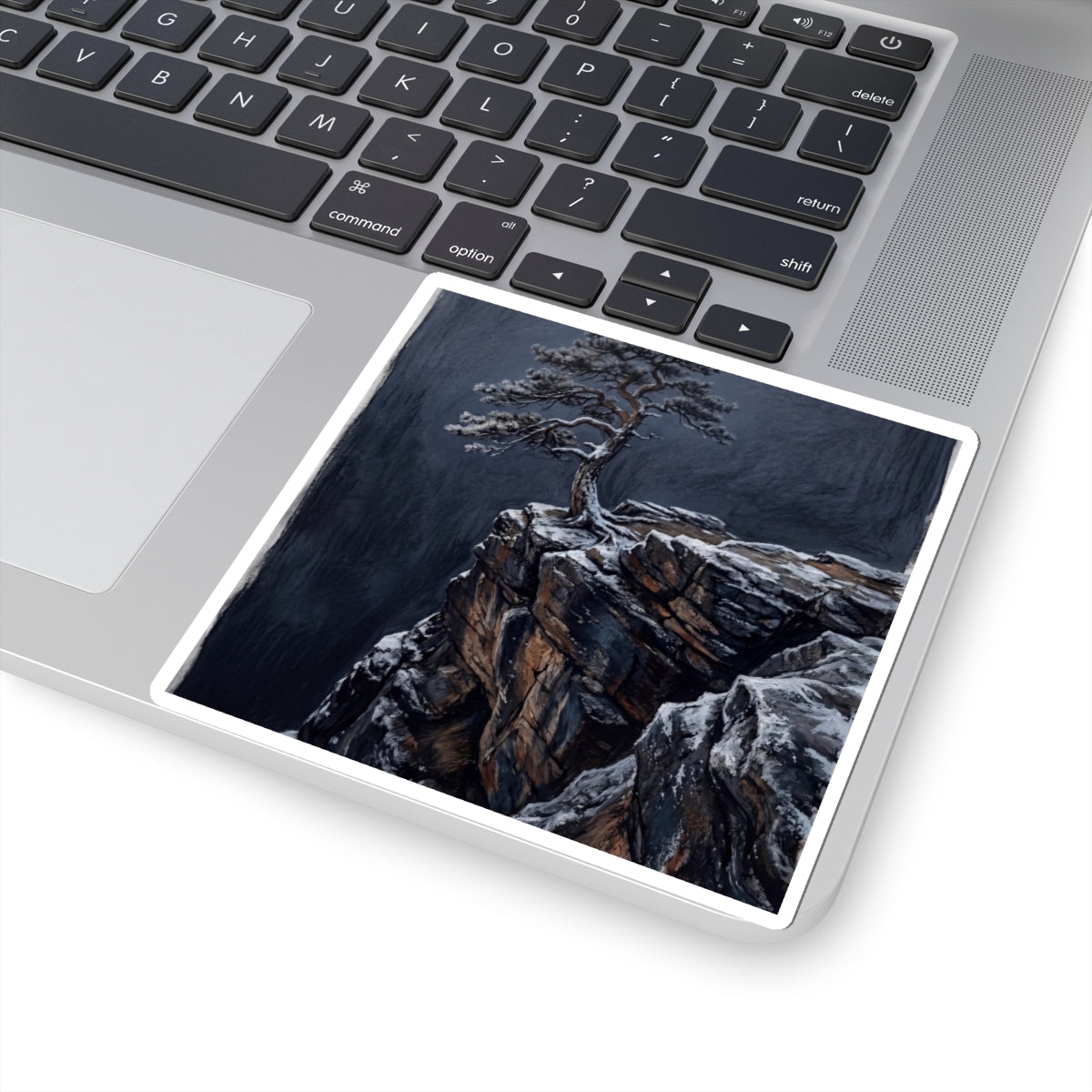Dawn Pine Tree Sticker - Dark Japandi Fukinsei