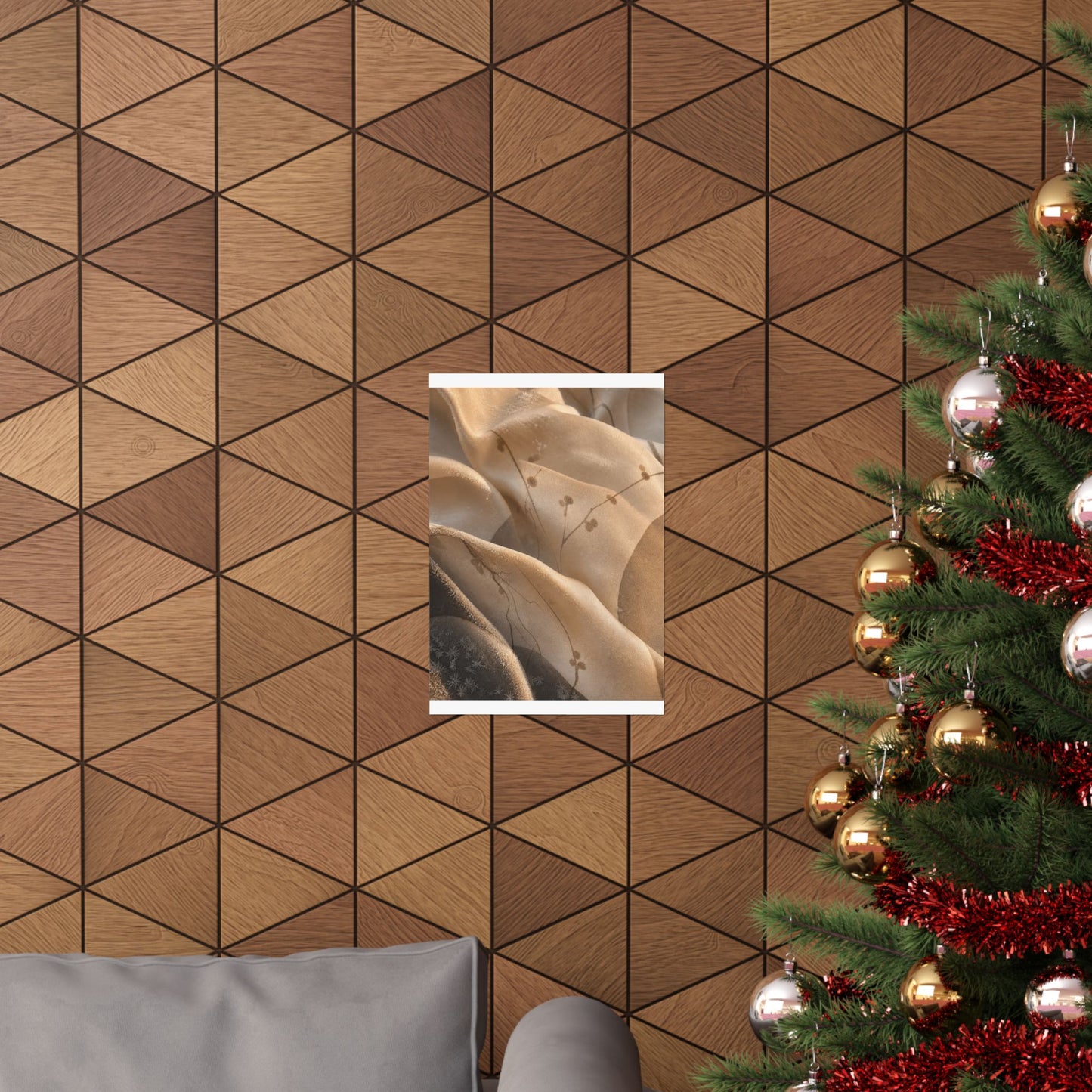 Silk Drape Winter Wall Art Print | Japandi Cozy Design