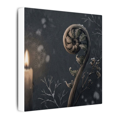 Candlelight Fern Unfurling Canvas Art - Japandi Ma