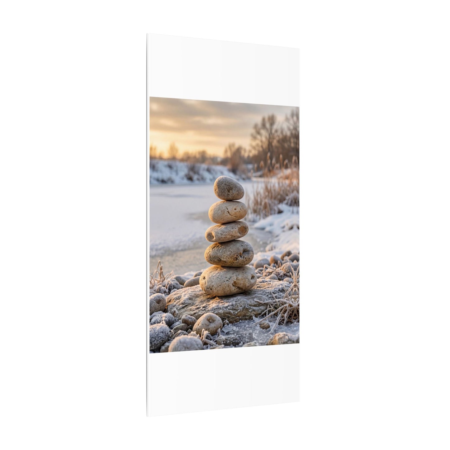 Ma River Stones Canvas Art - Japandi Japanese Pattern