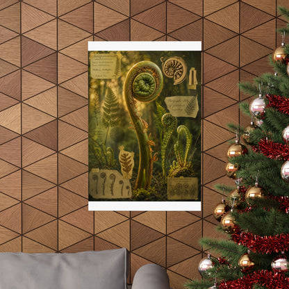 Spring Fern Unfurling Herbarium Wall Art Print | Nostalgic Decor