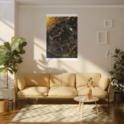 Golden Hour Broken Pottery Canvas Art - Kintsugi Ma