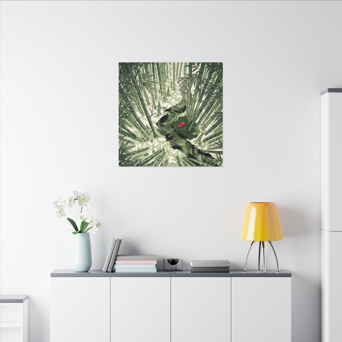 Peaceful Bamboo Grove Canvas Art - Ukiyo E Inspired Zen