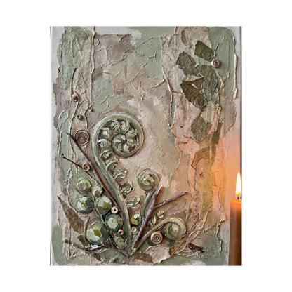 Spring Fern Unfurling Texture Wall Art Print | Elegant Decor