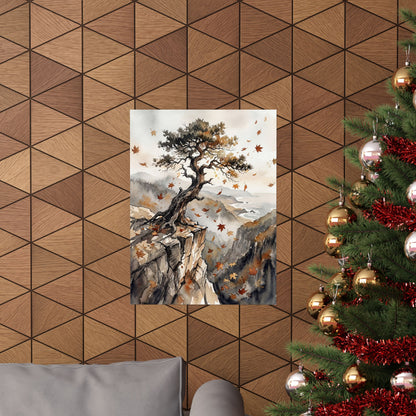 Pine Tree Watercolor Wall Art Print | Earthy Japandi Art