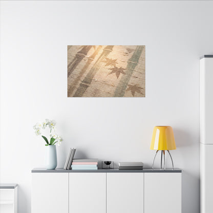 Autumn Bamboo Grove Japanese Pattern Canvas Art | Neutral Decor
