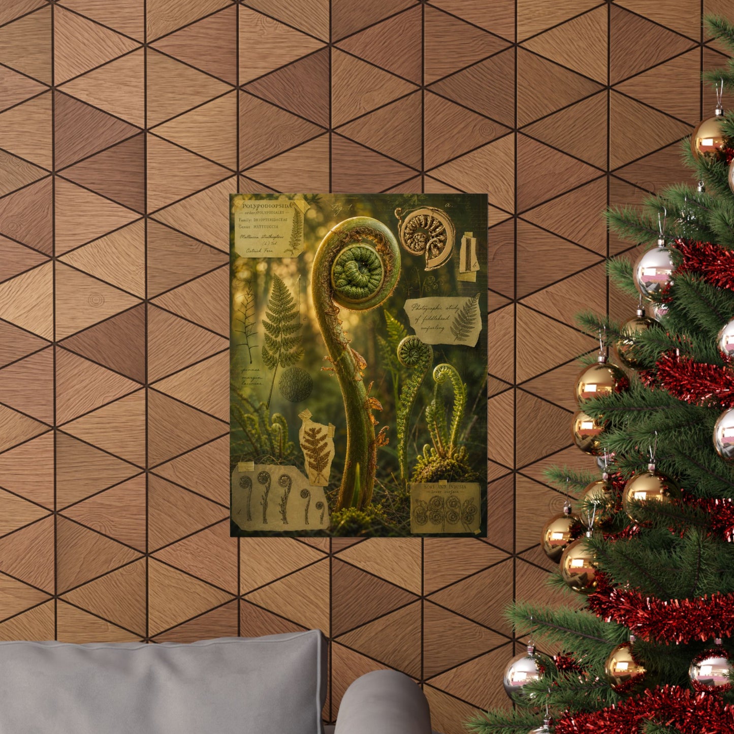 Spring Fern Unfurling Herbarium Wall Art Print | Nostalgic Decor