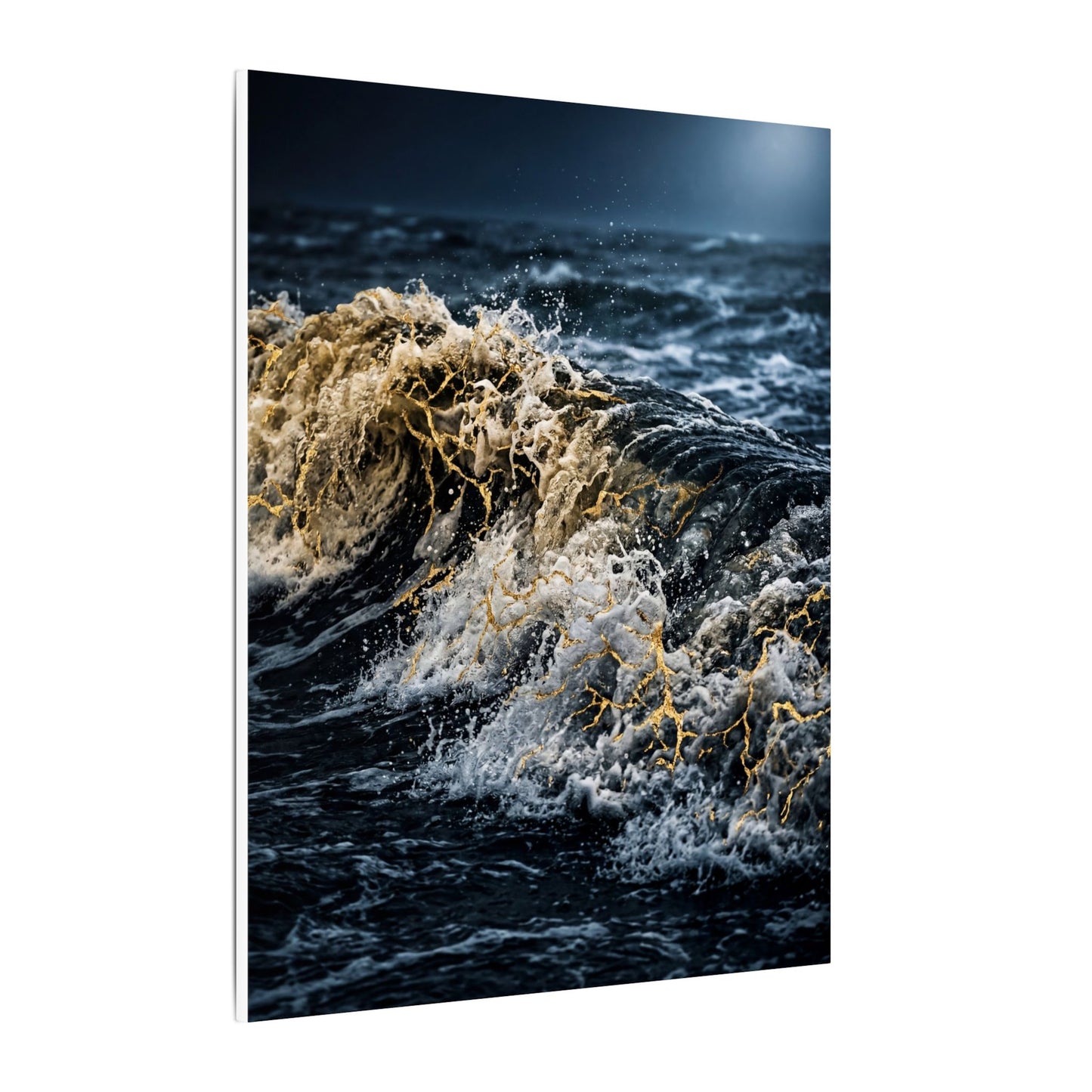 Ocean Wave Winter Canvas Art | Kintsugi Artful Design